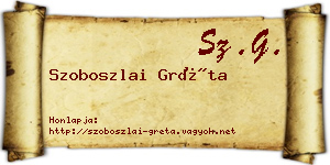 Szoboszlai Gréta névjegykártya